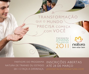 Natura: Inscrições abertas para estágio e trainee até 28/03. Oportunidades para profissionais em Comunicação Social